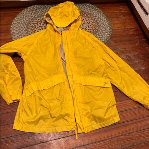 L.L. Bean Kids Yellow rain Jacket size 14-16